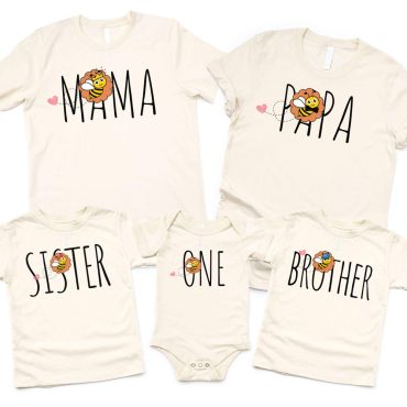 Bee 1st Birthday Family Matching Shirts, Bee Birthday Shirt Honey Bee 1st Birthday Outfit Matching Mommy and Me Tees, Family Birthday Shirts