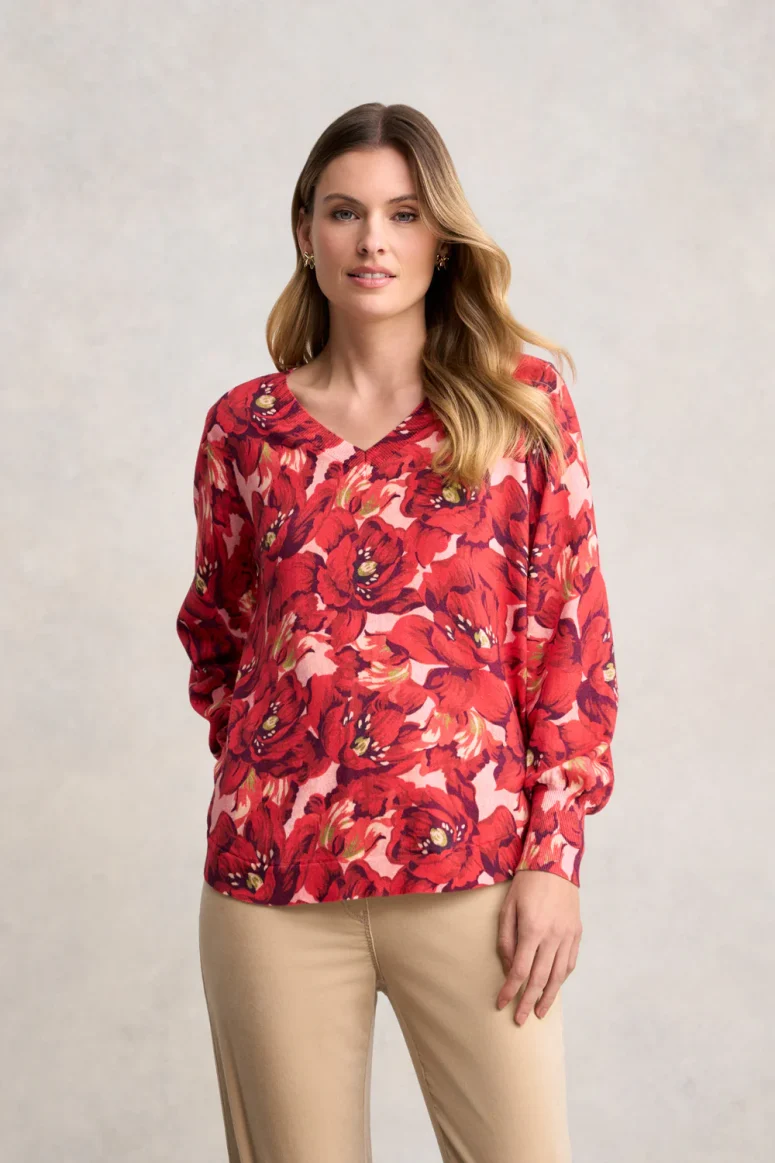 Blouson Sleeve Jumper - Rouge Magnolia
