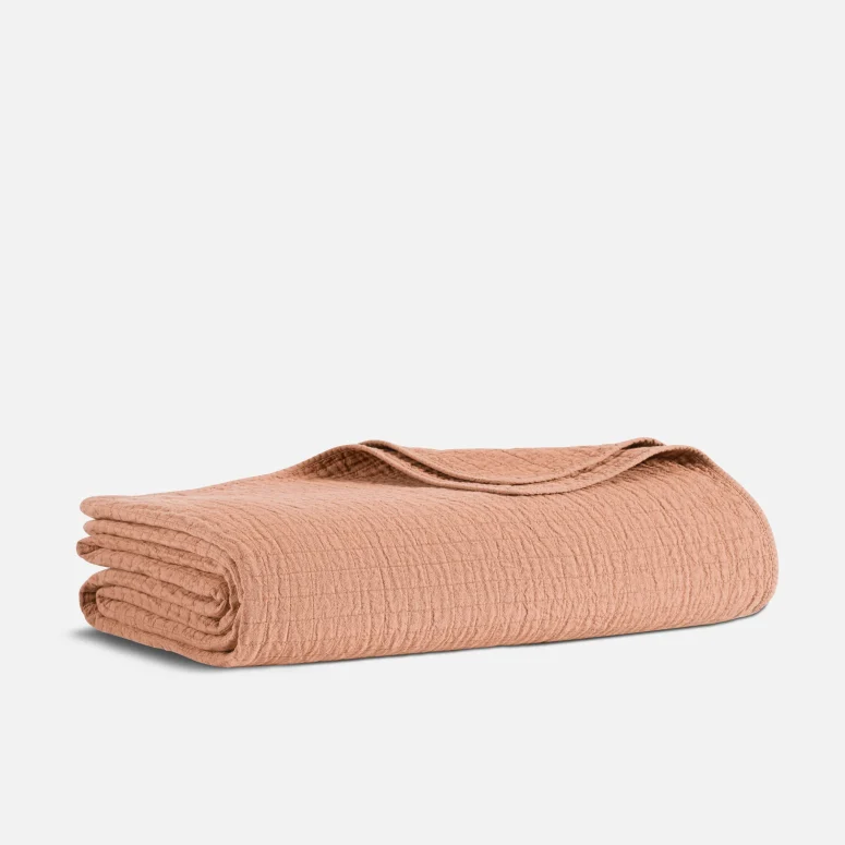 Caroline Z. Hurley Lightweight Grid Cotton Bed Blanket