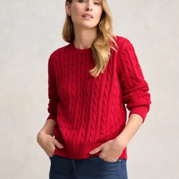 Long Sleeve Cable Knit - Rouge