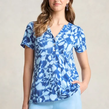 Notch Neck Tee - Seaside Floral