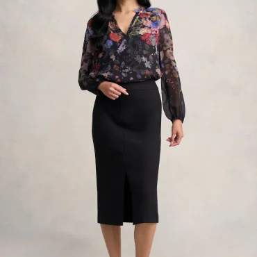 Ponte Midi Skirt - Black