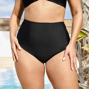 Black Super High Waisted Tummy Control Bikini Briefs